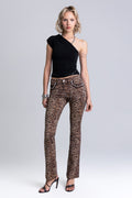 Zara Leopard Bootcut Jeans