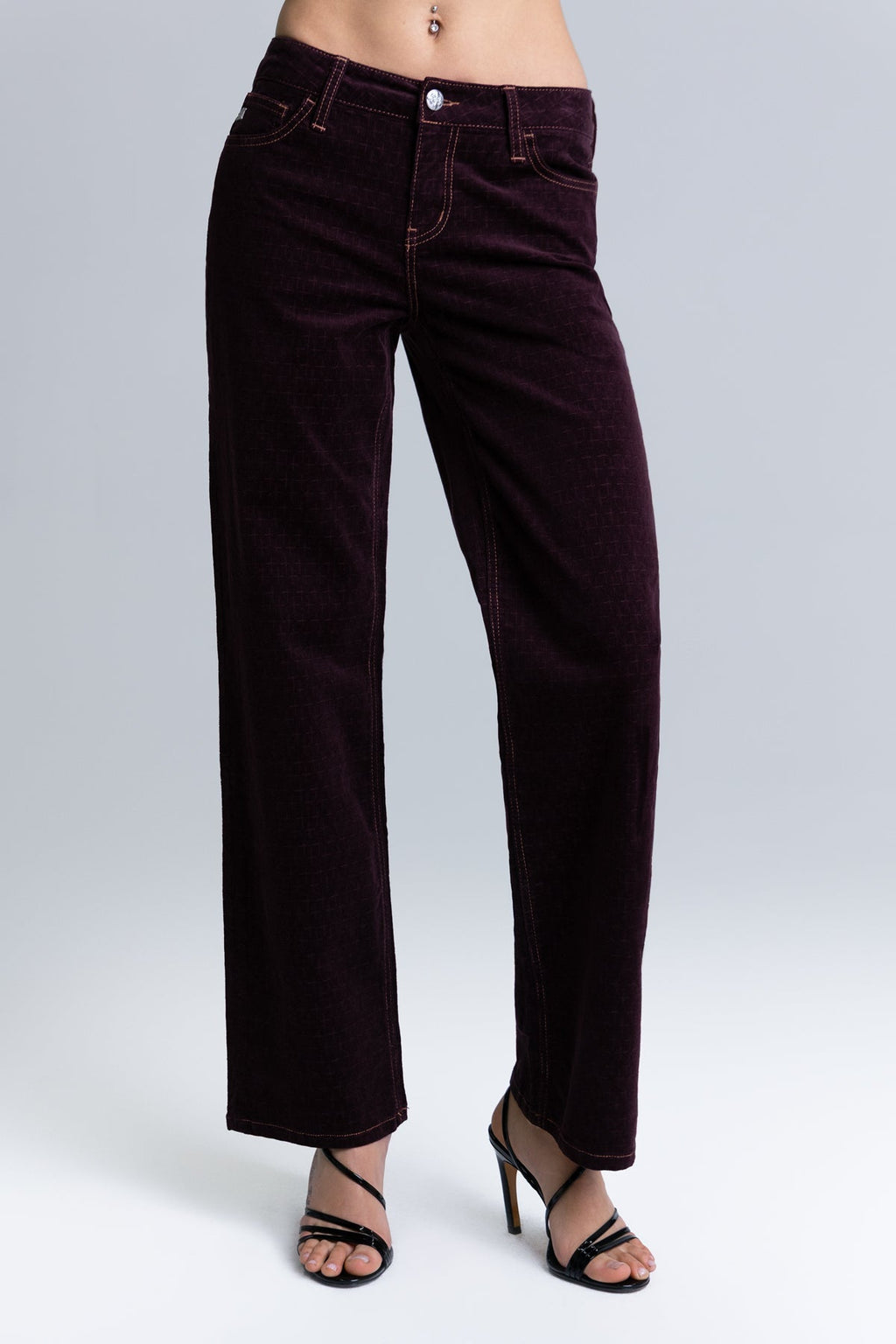 Ruby Velour Slim Wide