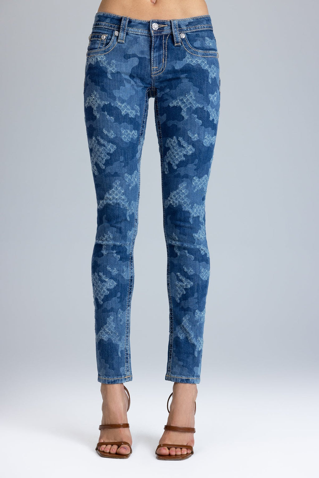 Low Rise Camo Skinny Jeans