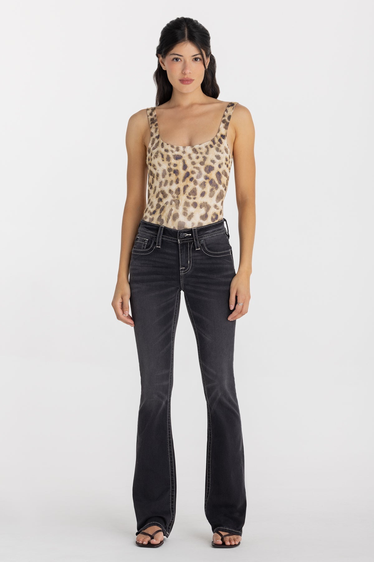 Ziven Wing Stitched Bootcut Jeans