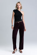 Ruby Velour Slim Wide