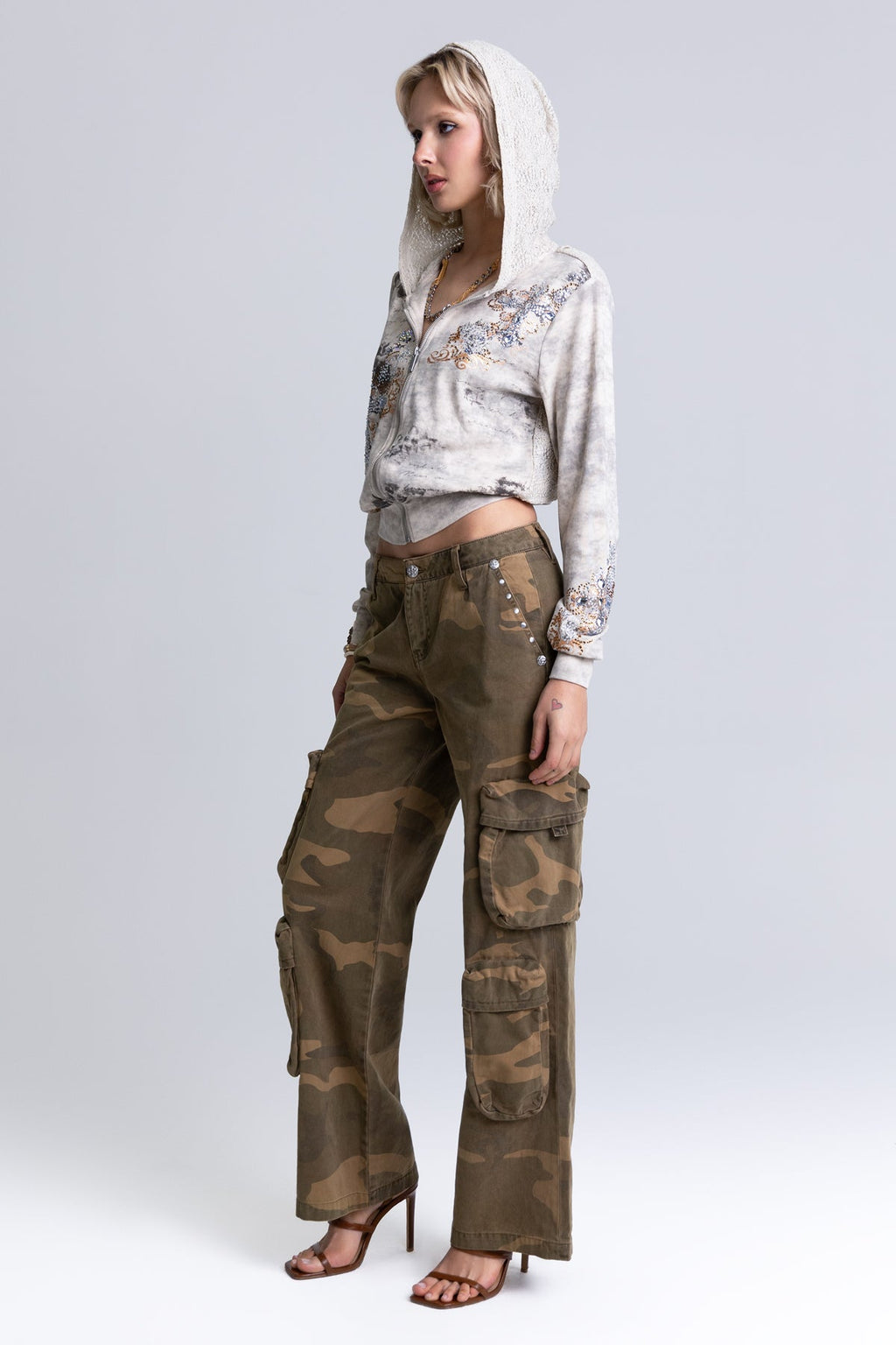 Vesper Studded Camo Cargos