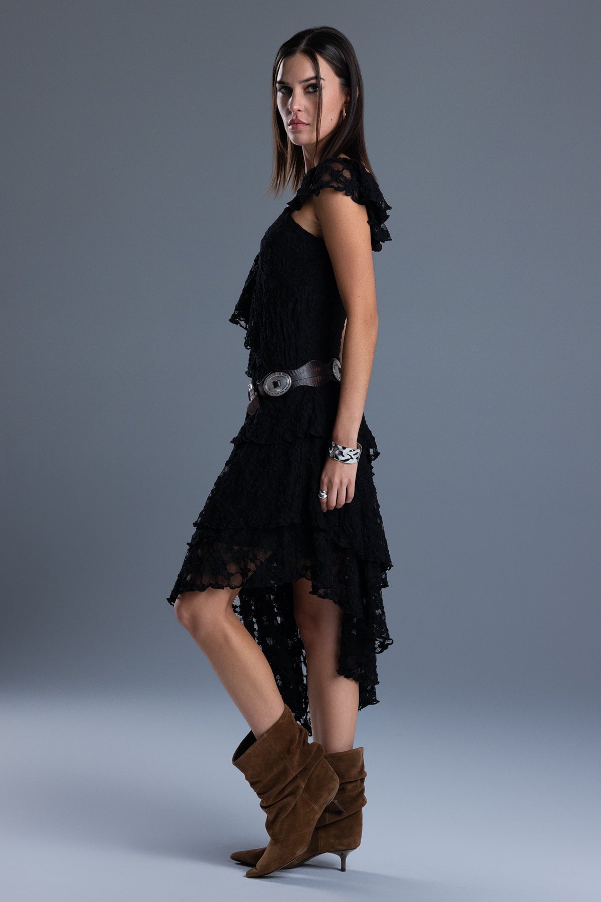 Lara Ruffled Midi Dress