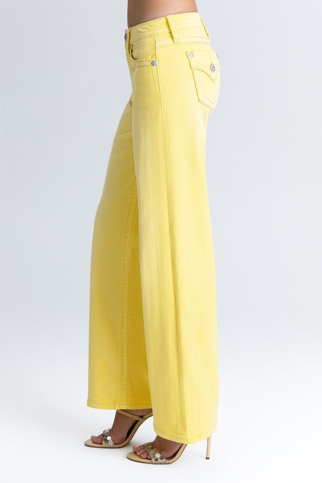 Circuit Stitched Wide Leg Jeans