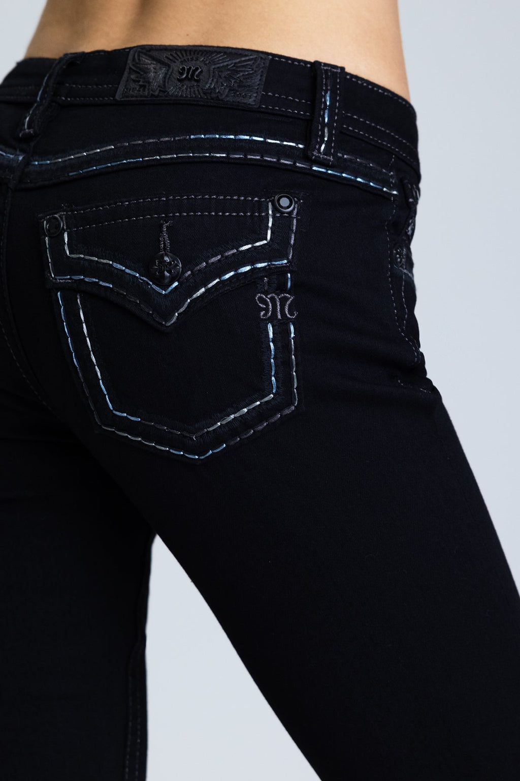 Metallic Classic Black Bootcut Jeans