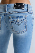 Cleo Stitched Low Rise Bootcut Jeans