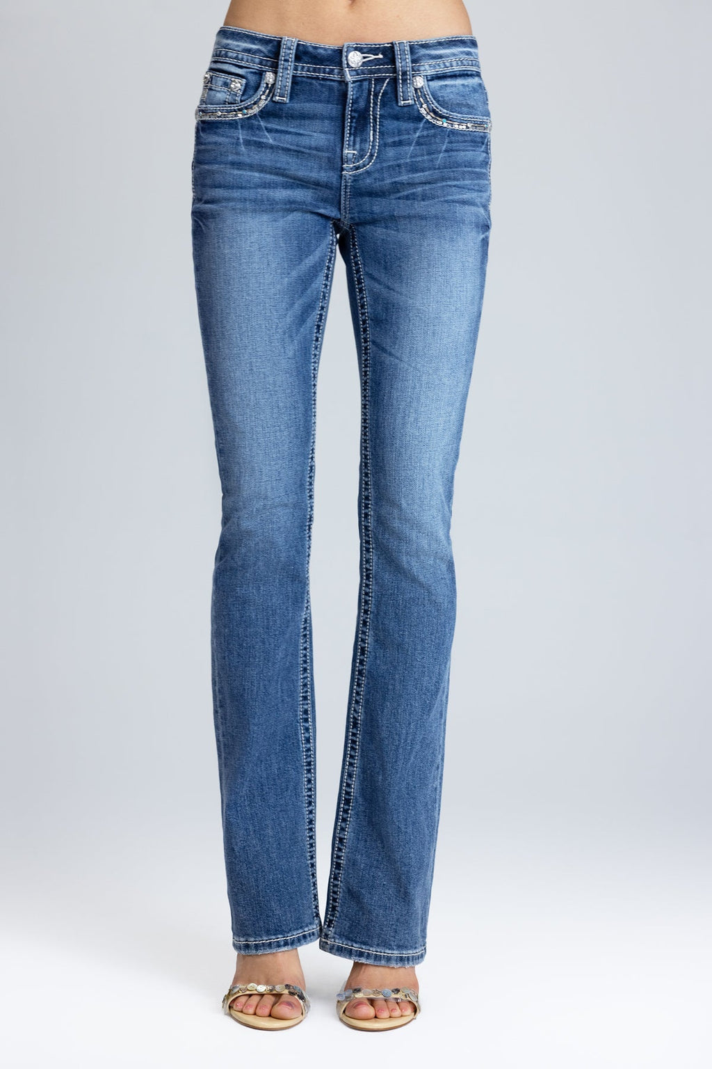 Avery Cross Stitch Bootcut Jeans