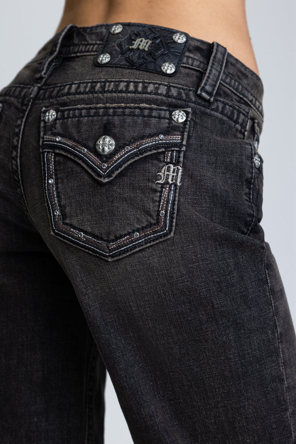 Sedona Border Stitched Low Rise Slim Wide