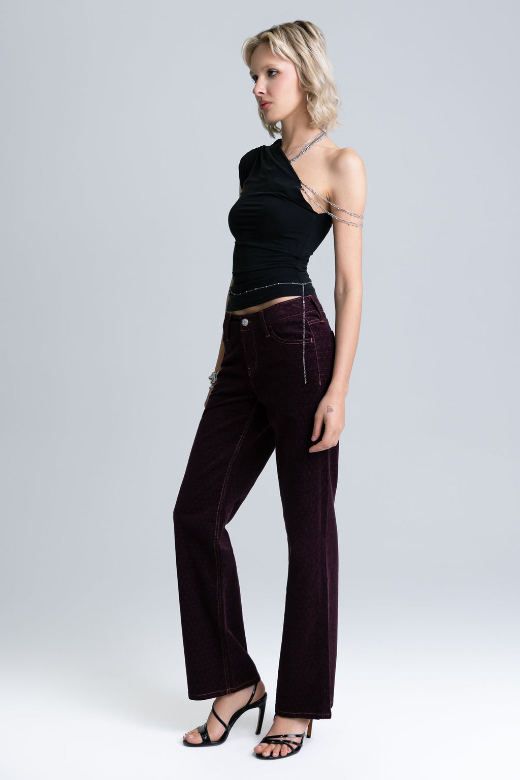Ruby Velour Slim Wide