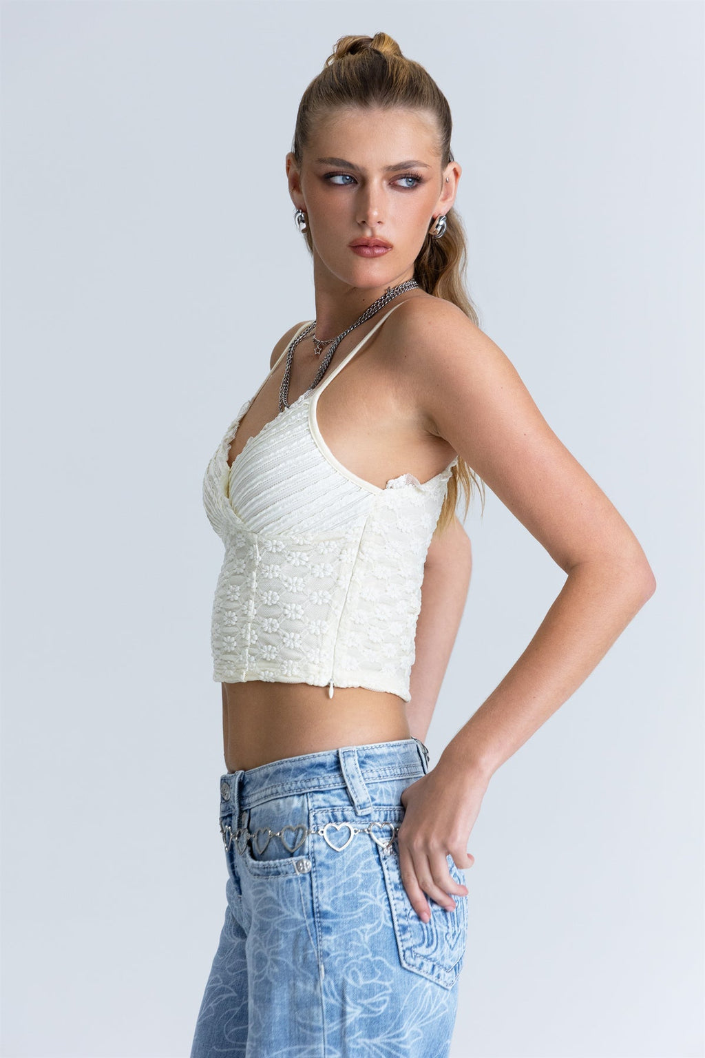 Juliette Ruched Lace Cami