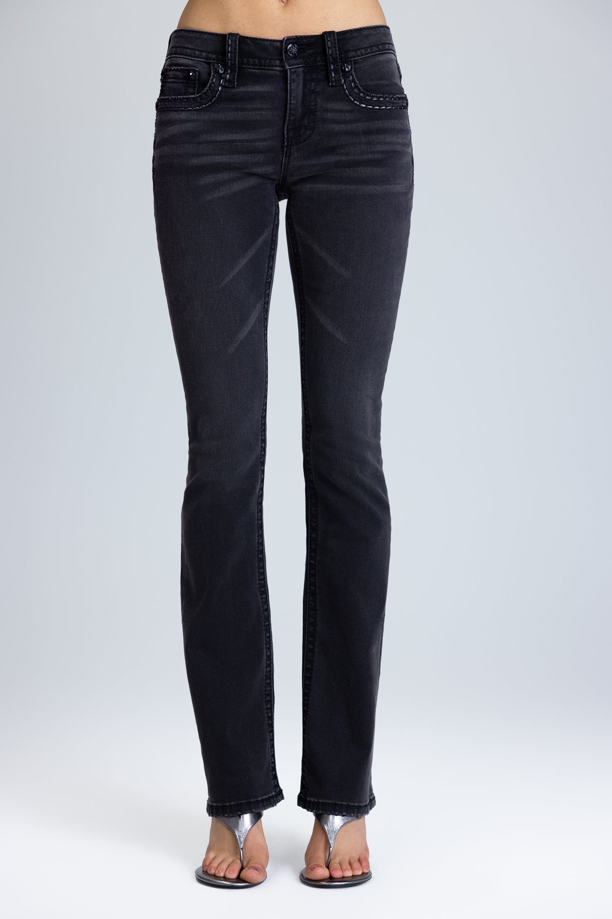 Onyx Stitched Bootcut Jeans