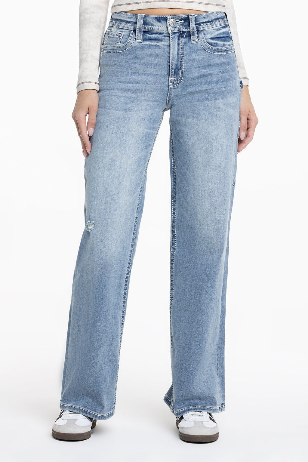 Callie Cargo Wide Leg Jeans