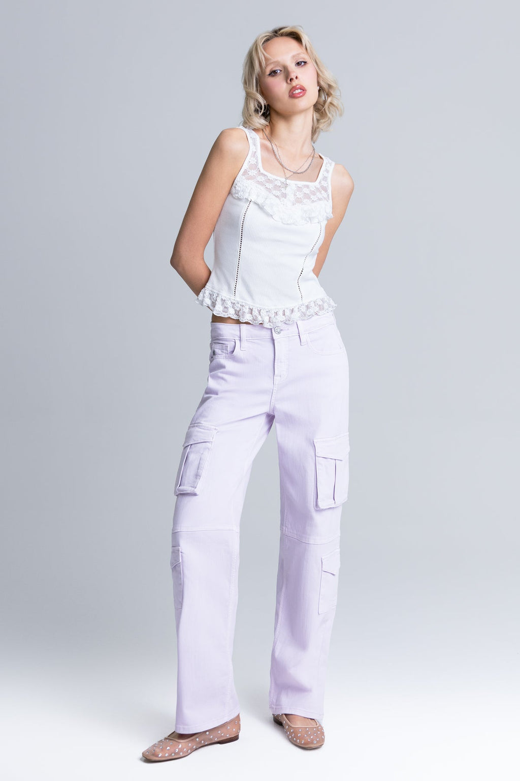 Lilac Cargo Wide Leg