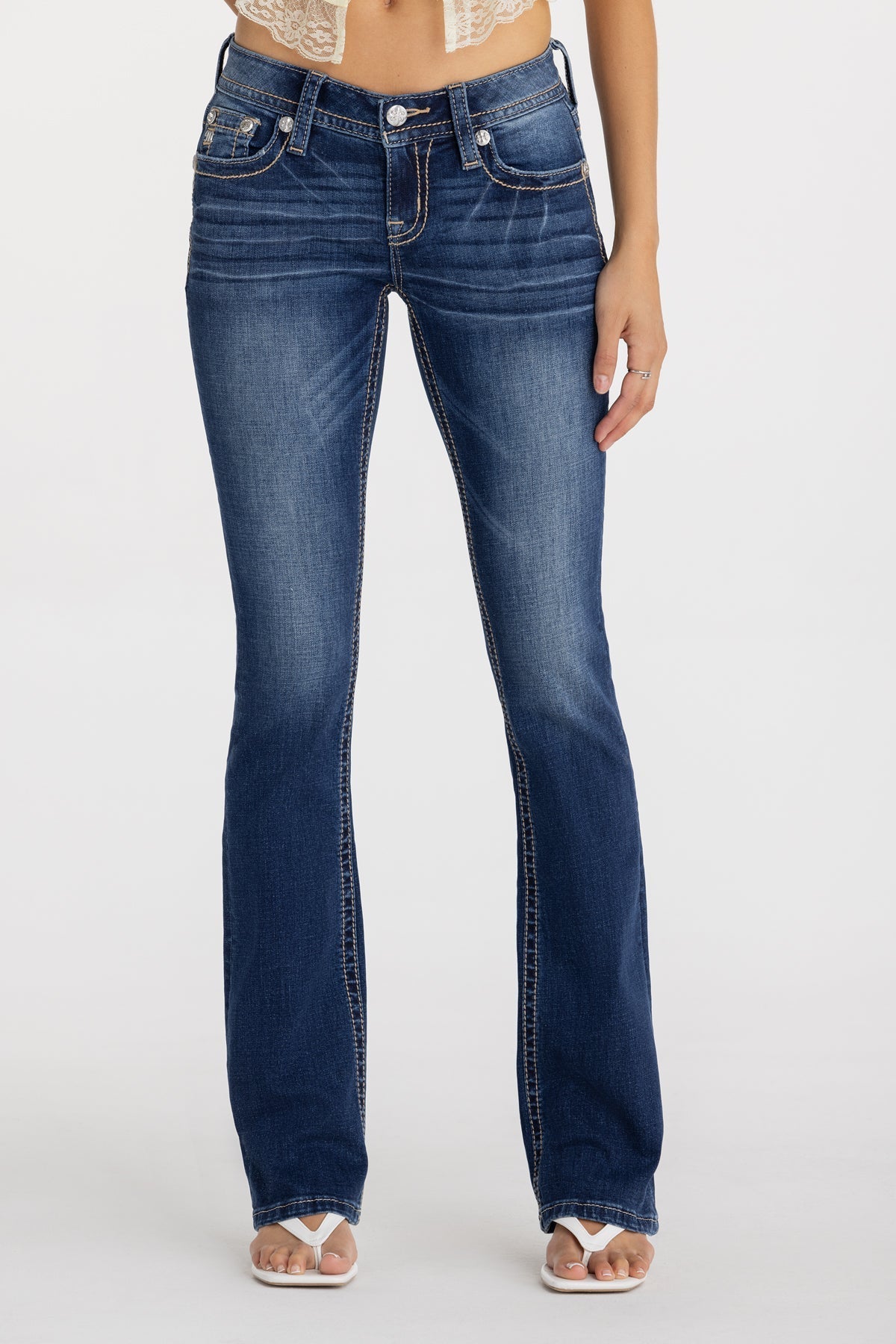 Erella Border Low Rise Bootcut Jeans