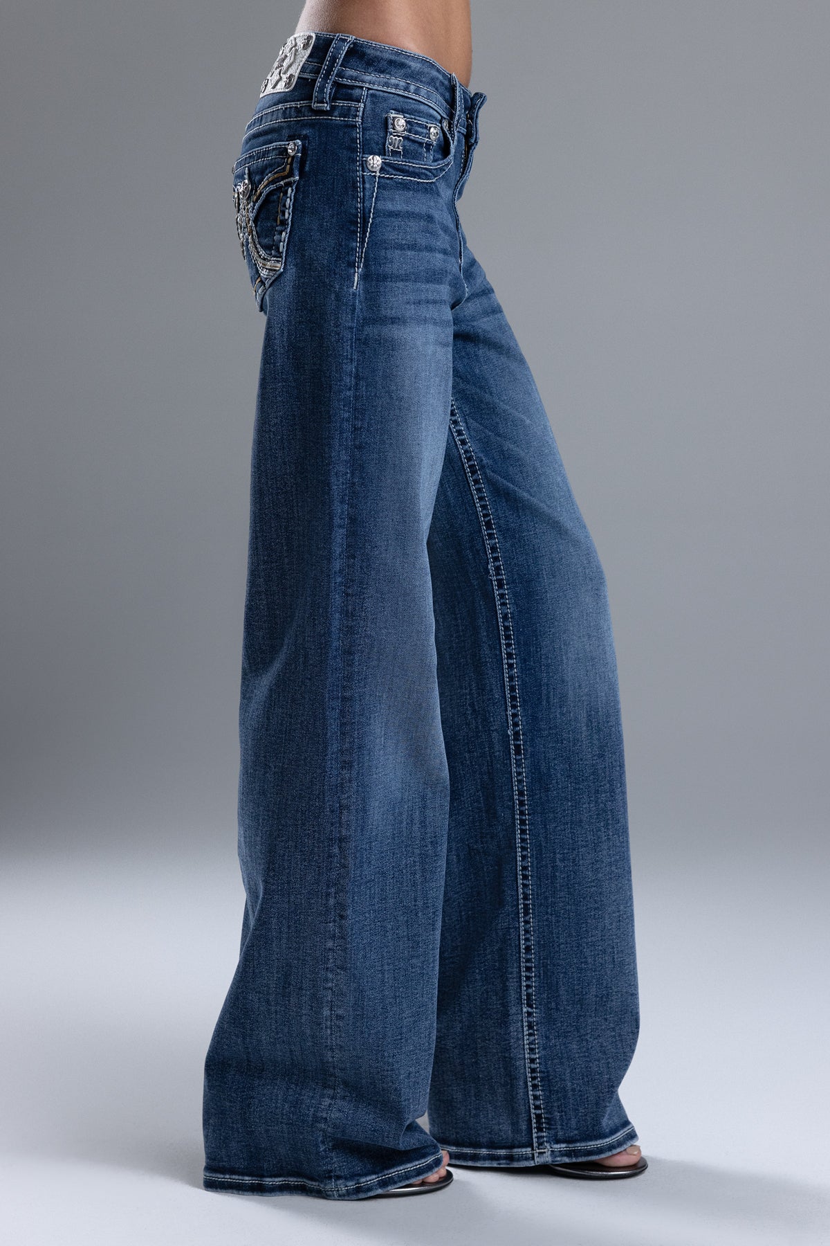 Maya Logo Wide Leg Jeans