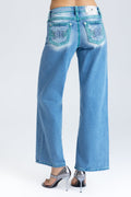 Velocity Stitched Wide Leg  Jeans