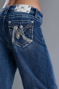 Maya Logo Wide Leg Jeans