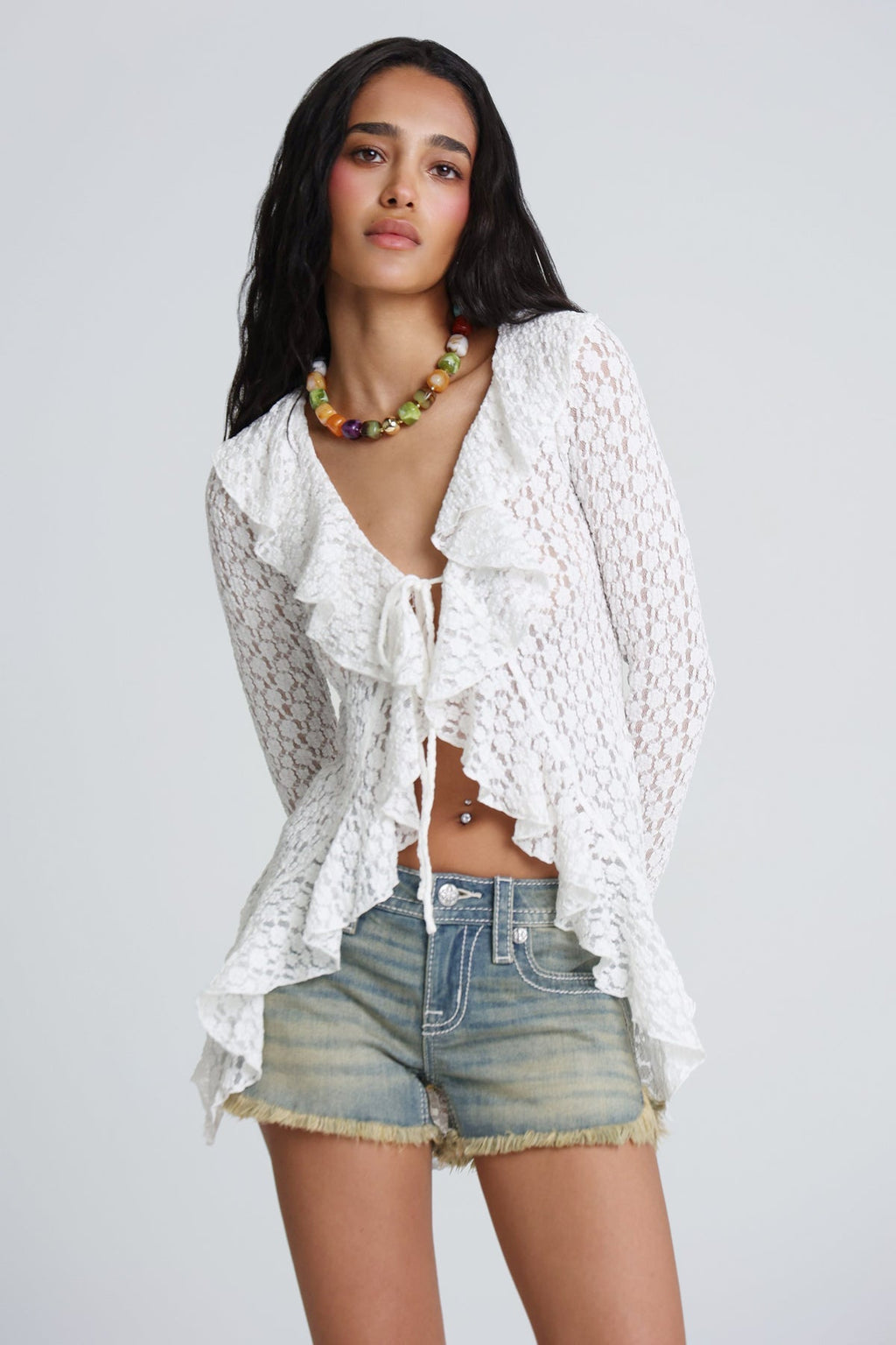 Emory Lace Ruffle Top