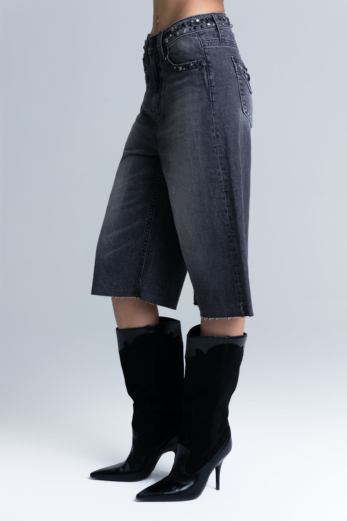 Lyra Rhinestone Bermuda Shorts