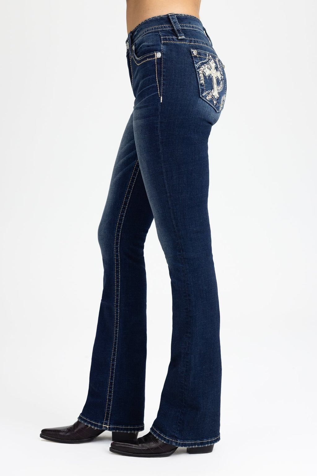 Raelyn Cross Bootcut Jeans
